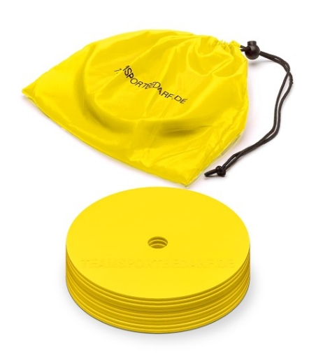 Picture of Set of 10 Flat Disc Markers Yellow - Teamsport