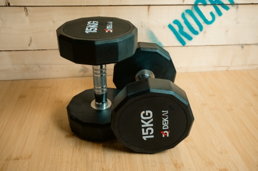 Picture of Set of 2 Rubber Dumbbells 15Kg - DEKAI